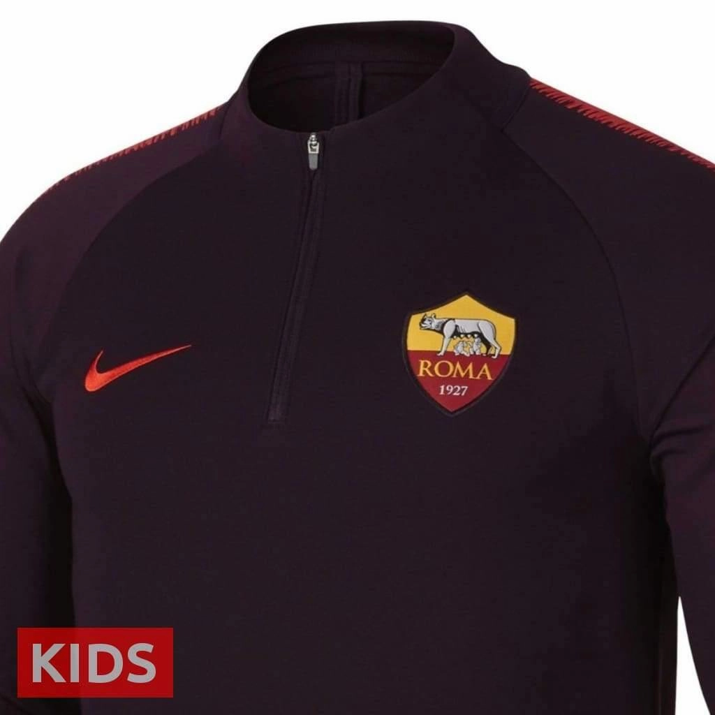 Non-irritating Kids - AS Roma Training Technical Soccer Tracksuit 2018/19 - Nike