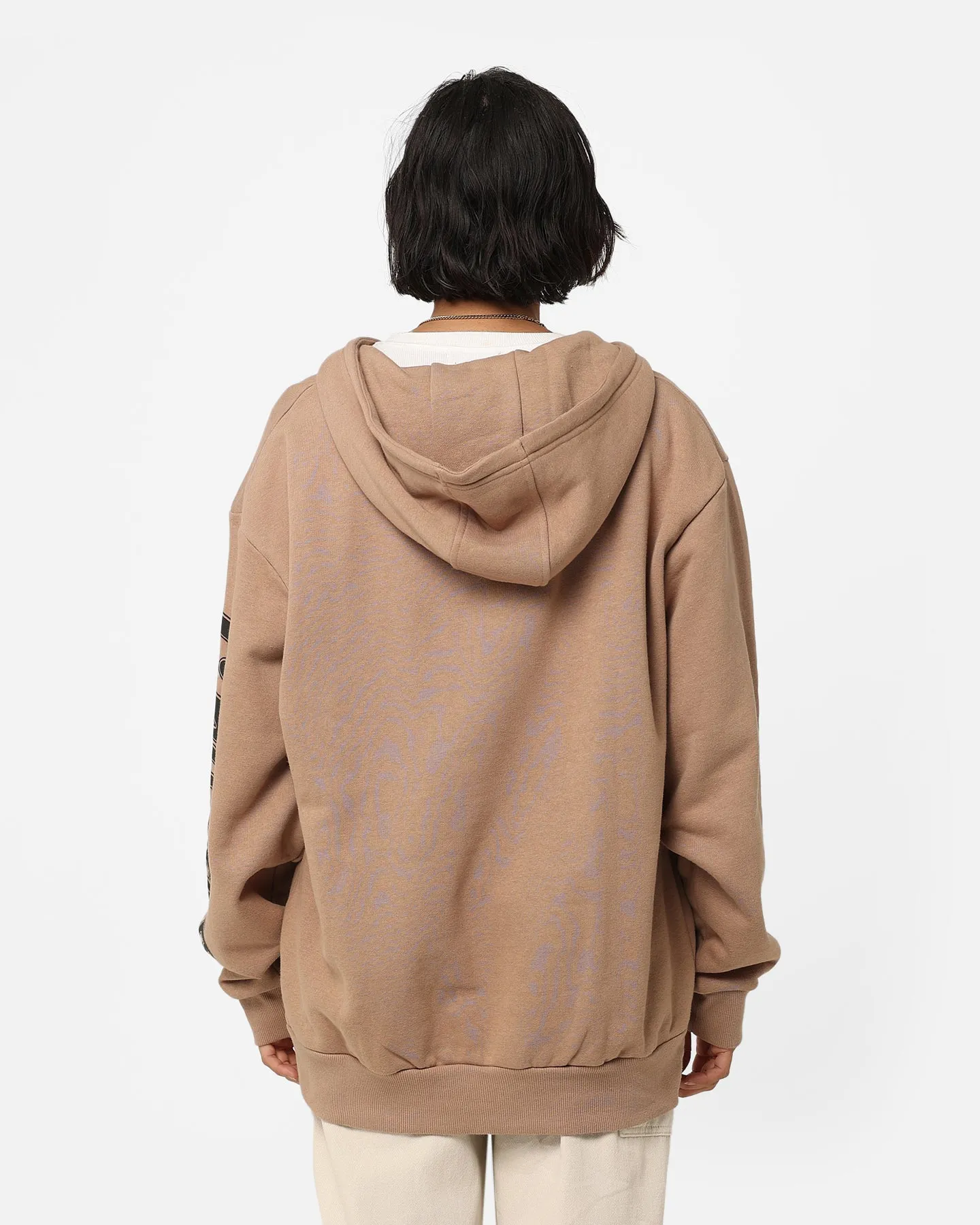 New Era Chicago Bulls Sleeve Script Hoodie Khaki/Black Loop Fastened Hood museum