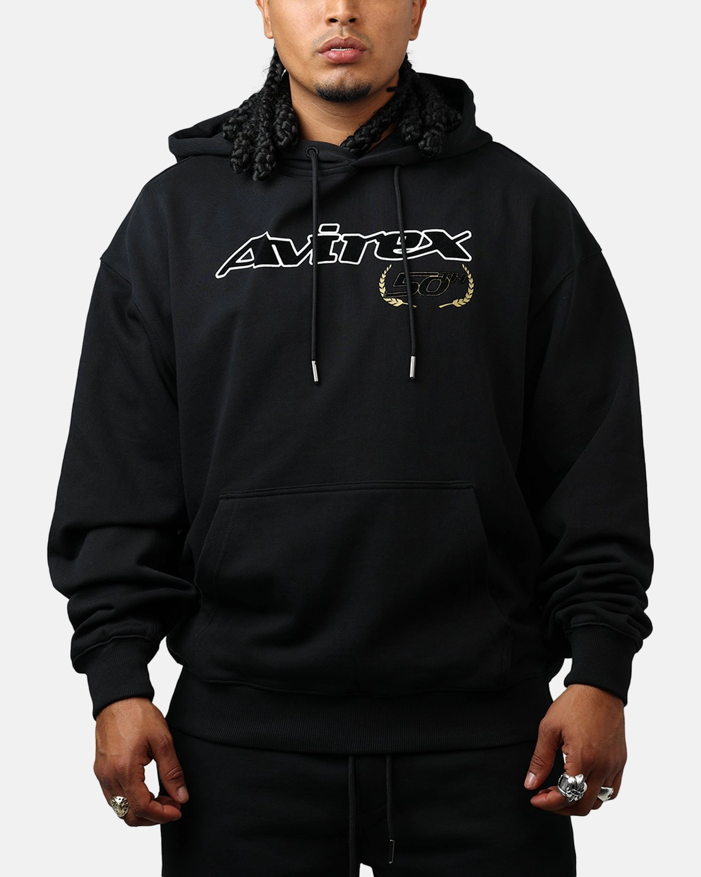 Avirex Gold Hoodie Black/Gold Men's