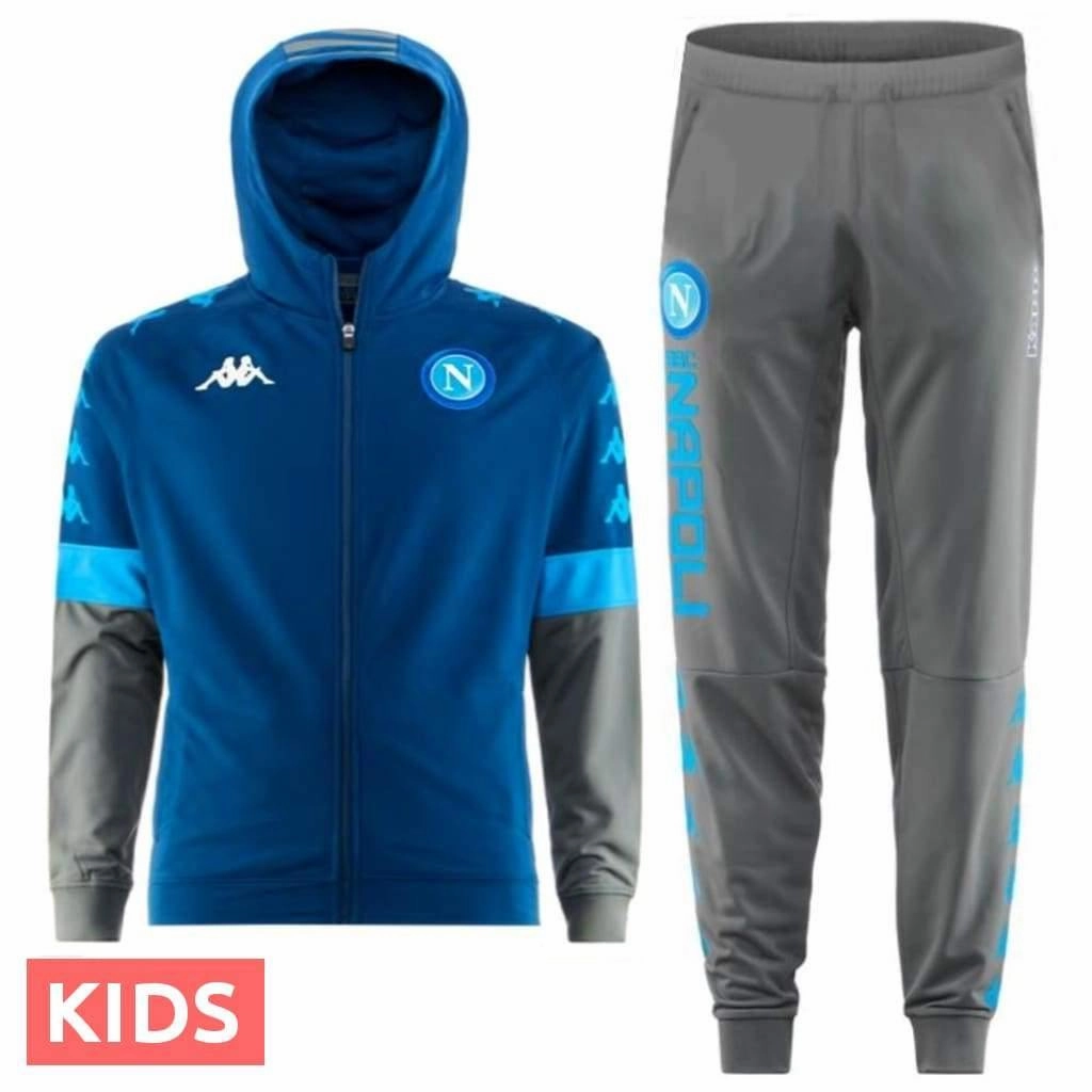 QuickDry Active Fabric Kids - SSC Napoli UCL hooded presentation soccer tracksuit 2019/20 - Kappa