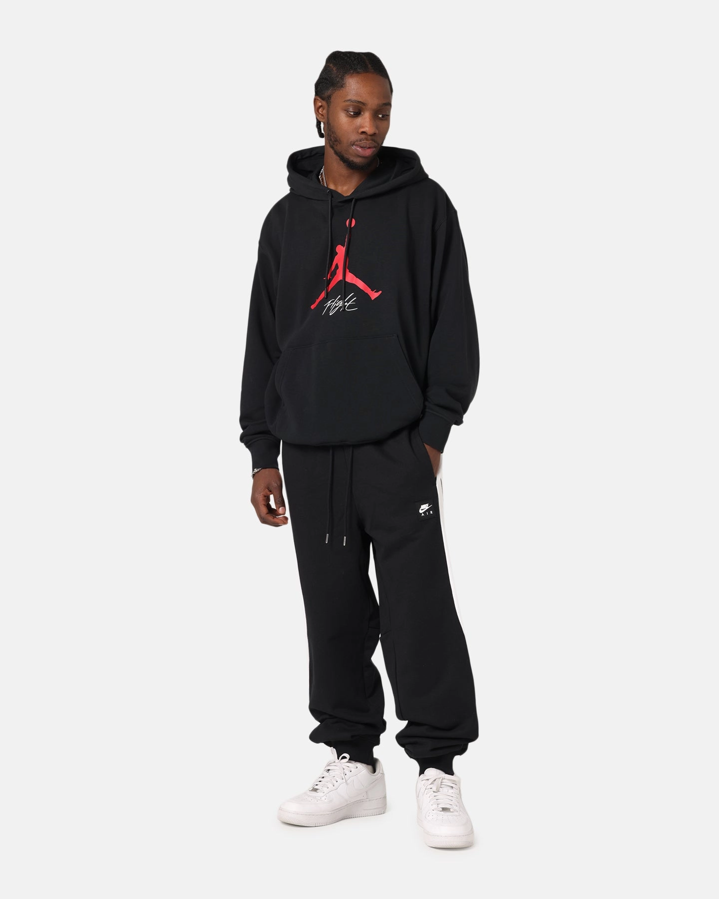 Ant like Jordan Essentials Loopback Fleece Pullover Hoodie Black/Red