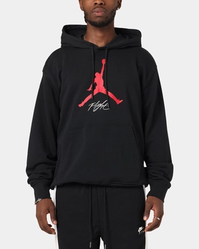 Jordan Essentials Loopback Fleece Pullover Hoodie Black/Red Safari Style Photography Ready
