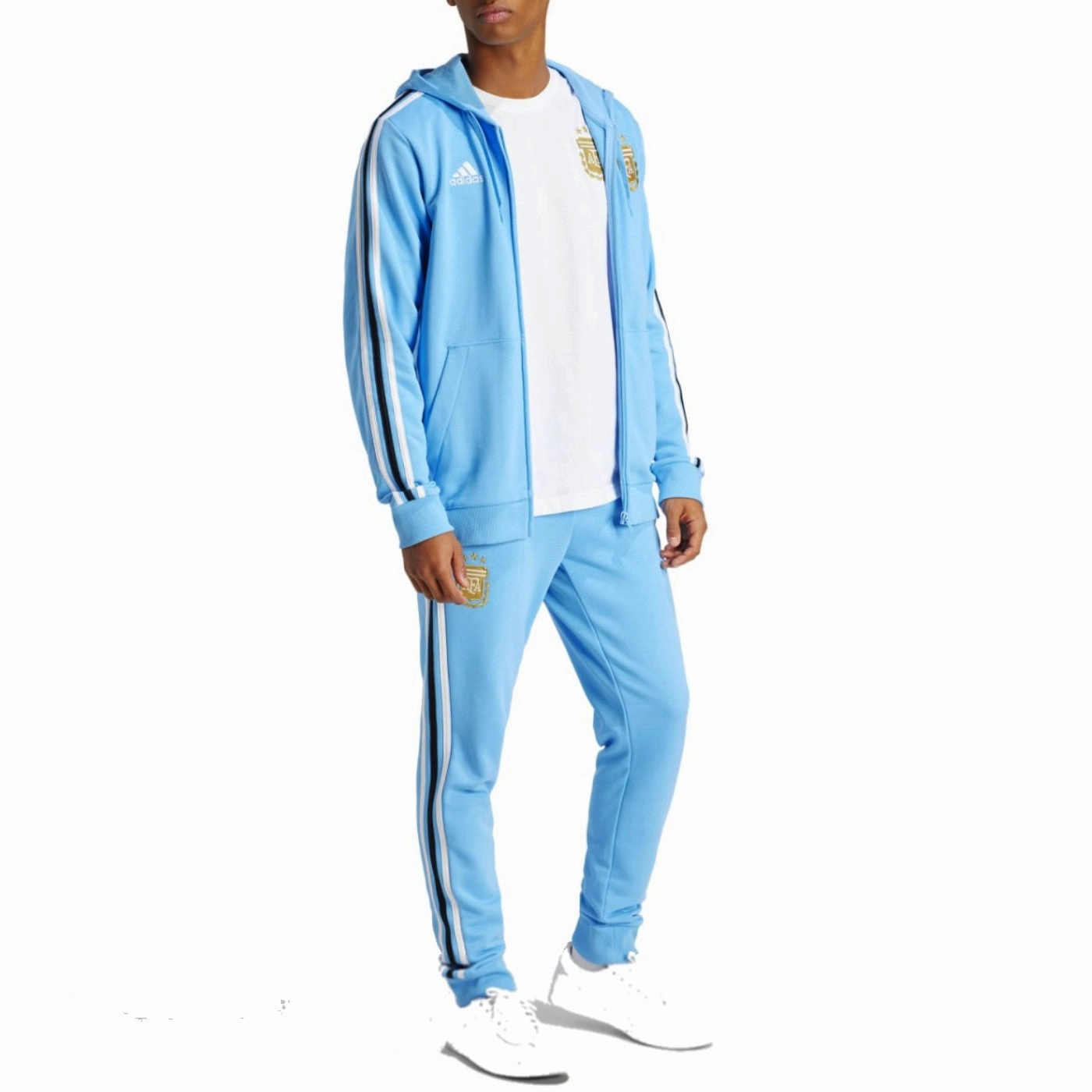 Argentina Casual 3S hooded presentation tracksuit 2024/25 - Adidas Occasion Anti-odor technology