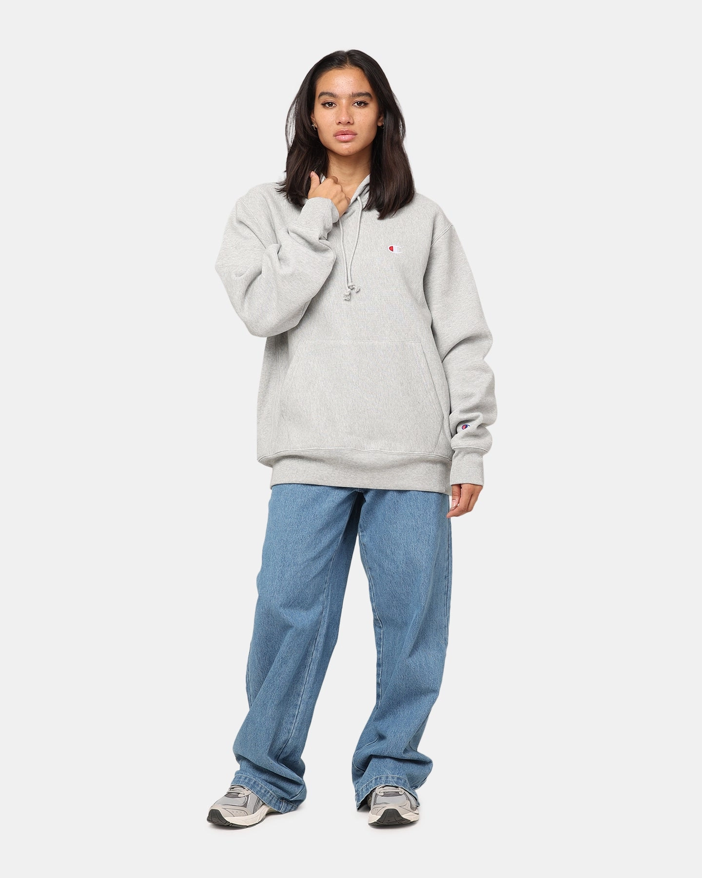 Vanity Champion Reverse Weave Small C Hoodie Oxford Heather