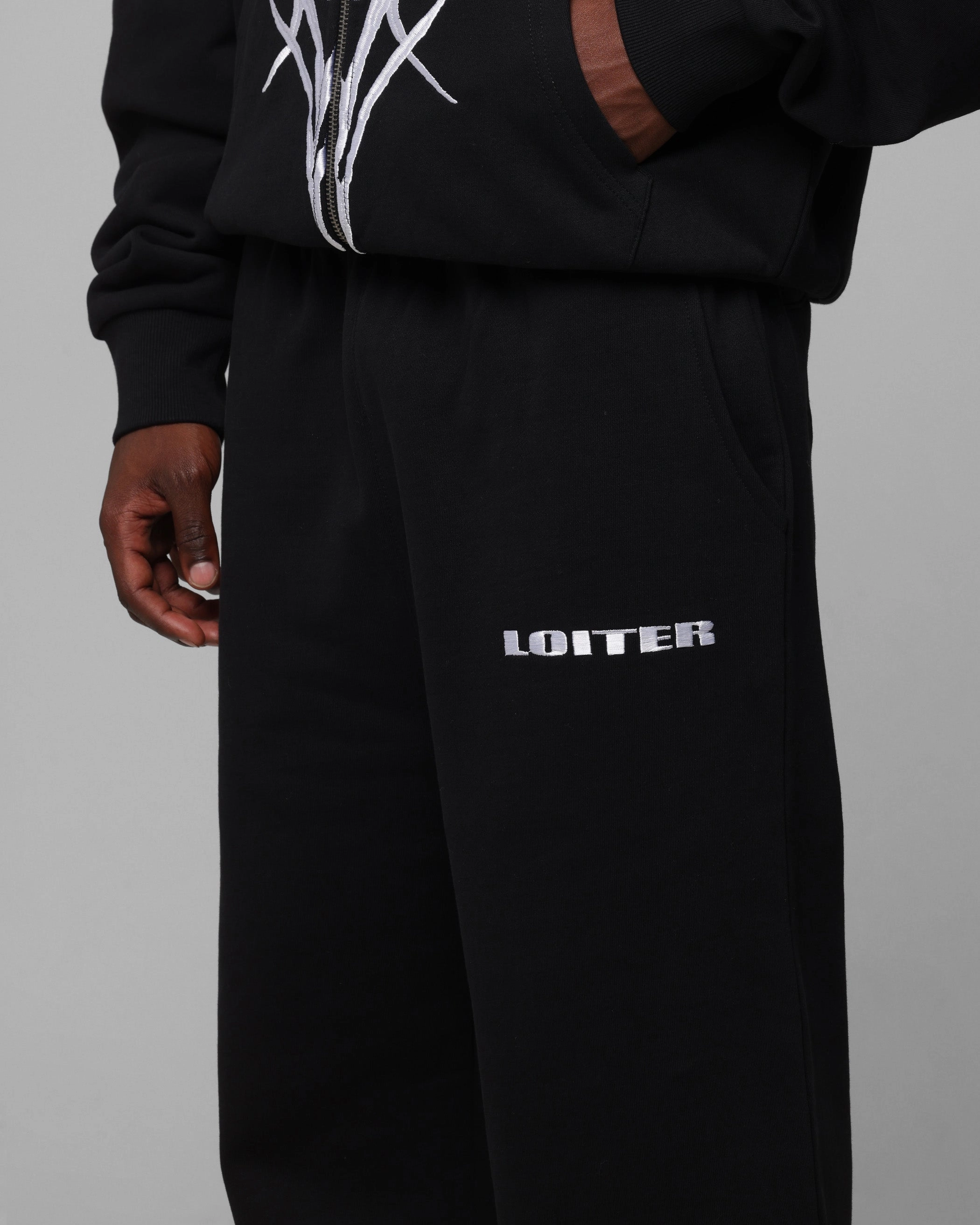 Easy Care Loiter Blood Born Track Pants Black