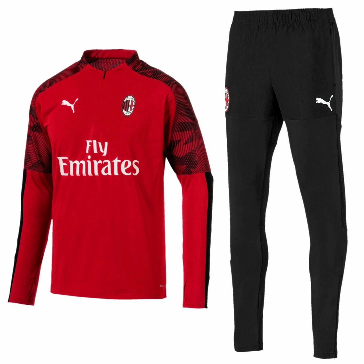 AC Milan soccer training technical tracksuit 2019/20 red - Puma AbrasionResistant Design