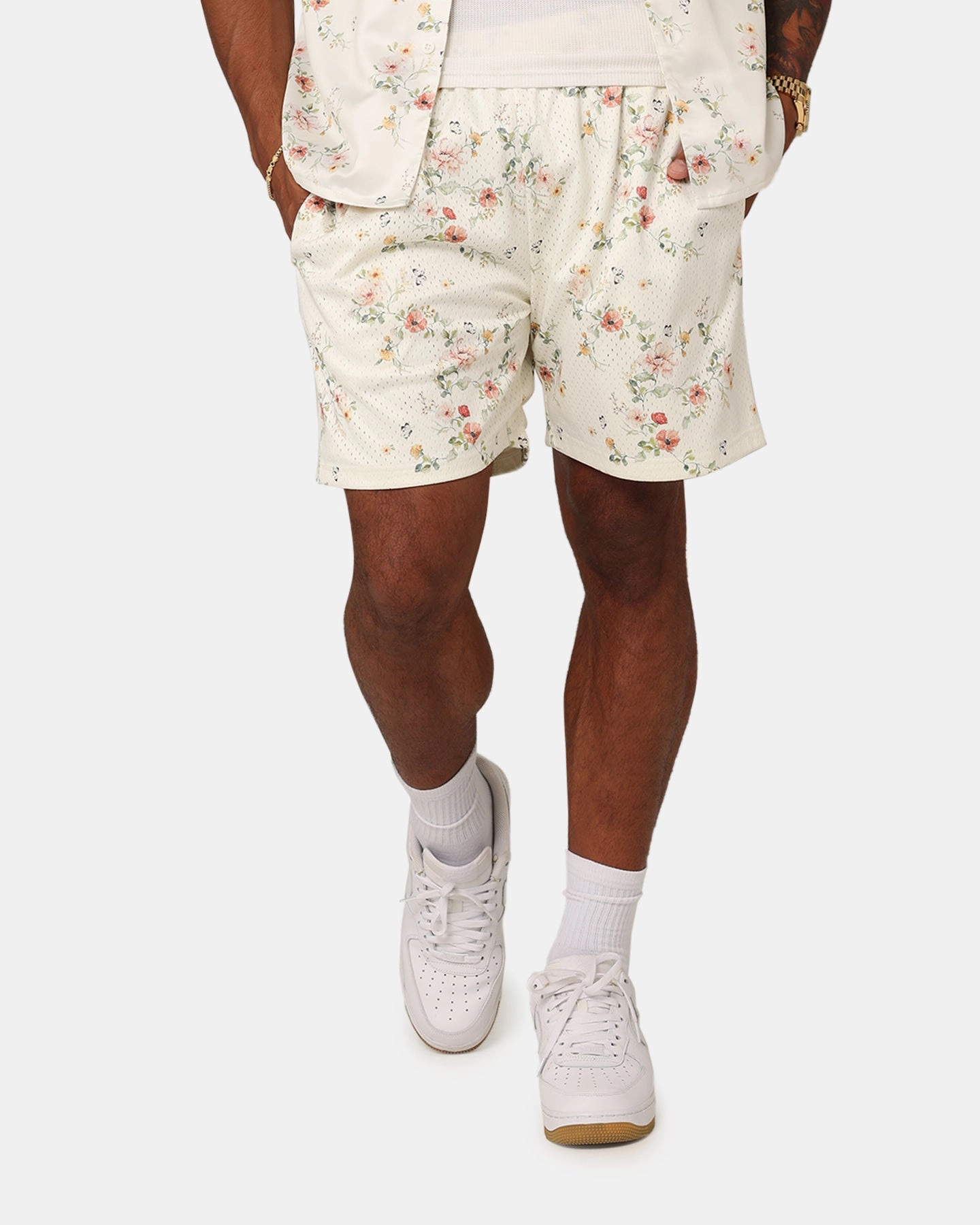Festival wear XXIII Anthony Mesh Shorts Cream/Red/White