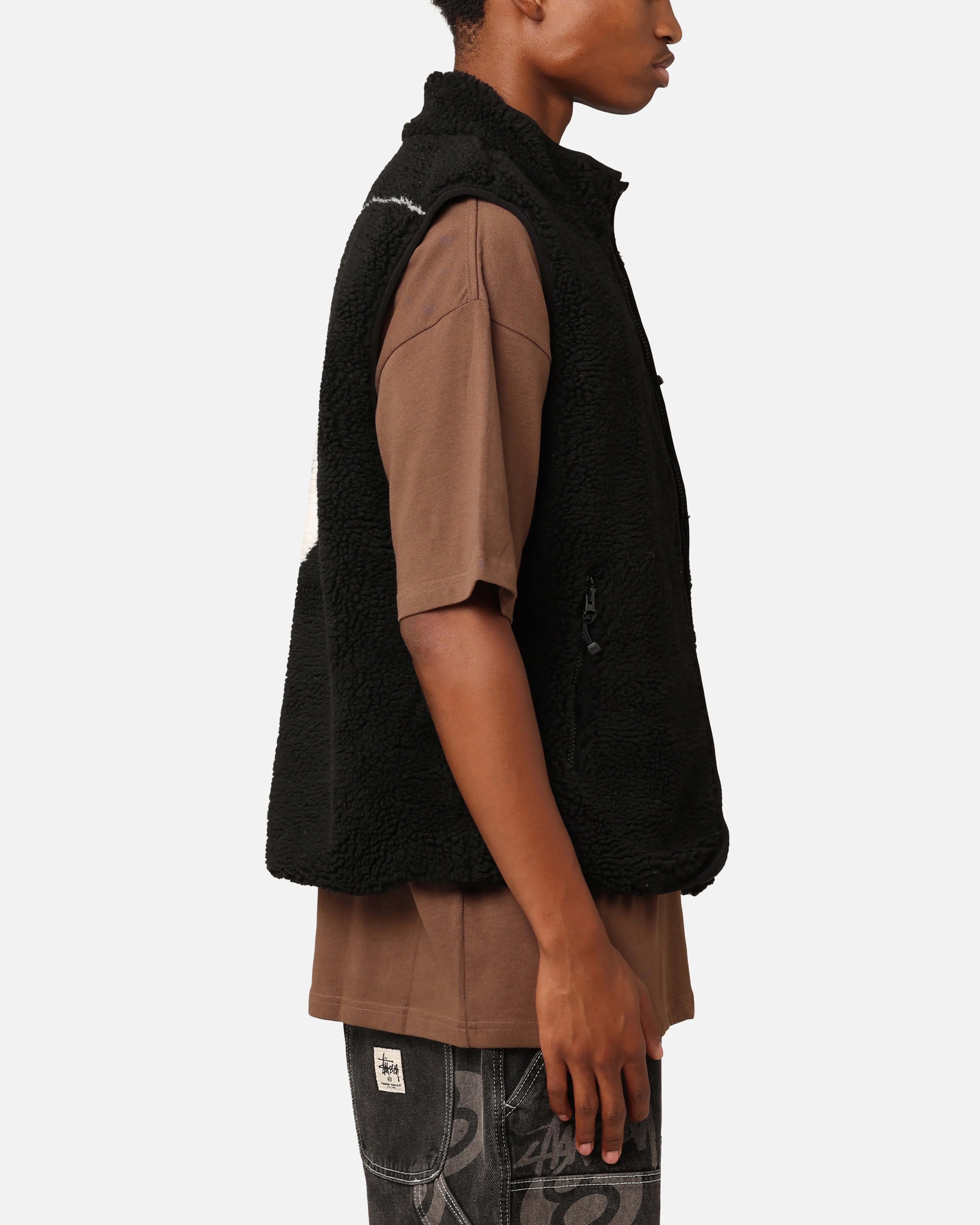 Street Function Introduce St??ssy 8 Ball Sherpa Reversible Vest Black