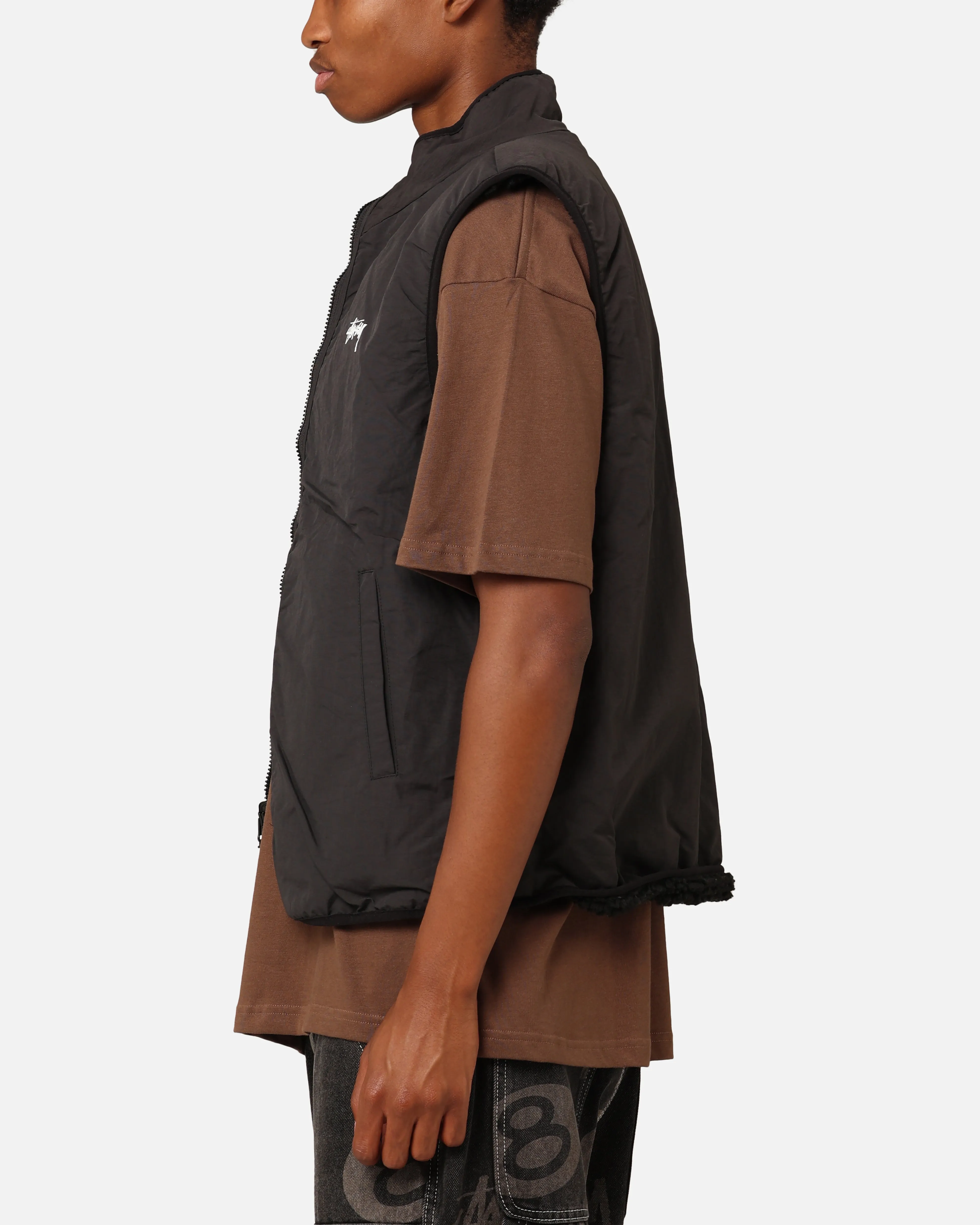 St??ssy 8 Ball Sherpa Reversible Vest Black performance day