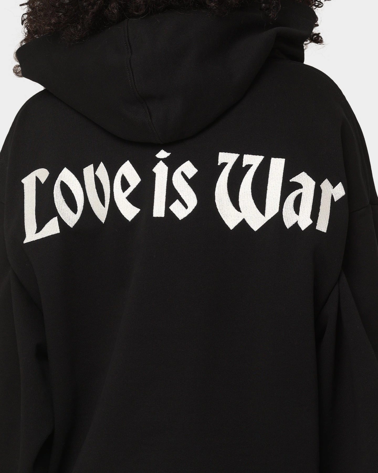 shearling Makeup Loiter Love Is War Hoodie Black