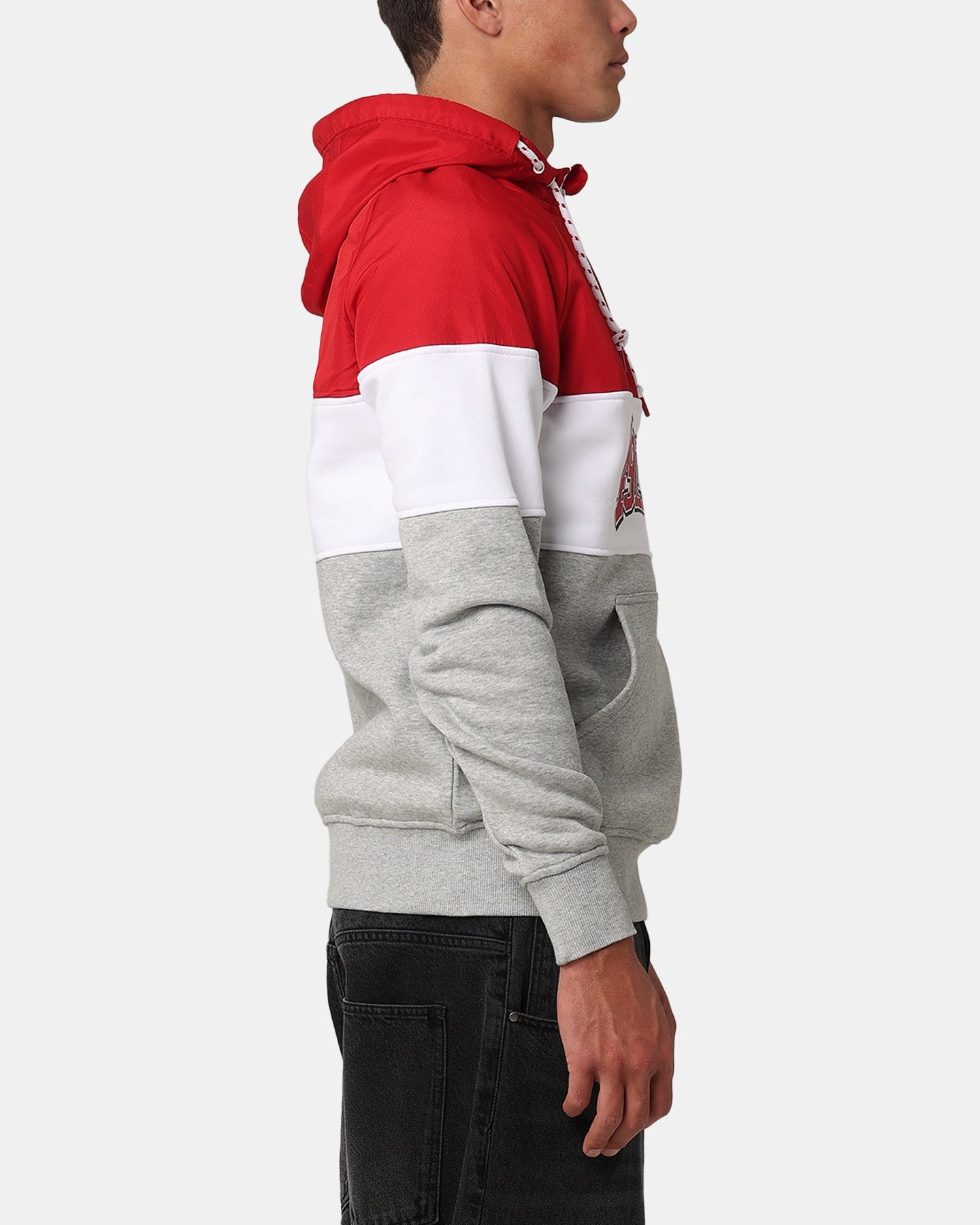 New Era San Francisco 49ers Quarter Zip Hoodie Red Yellow