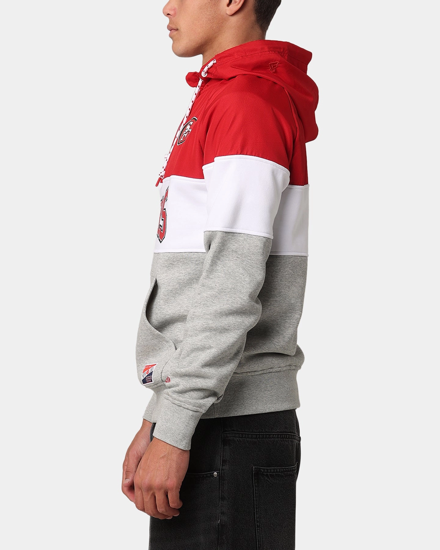 club Ergonomic Tailoring New Era San Francisco 49ers Quarter Zip Hoodie Red