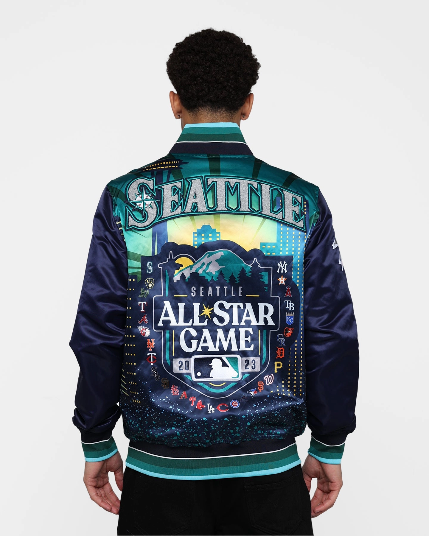 Street Comfort Seasonal Wear Pro Standard MLB All Star Satin Rib Jacket Navy