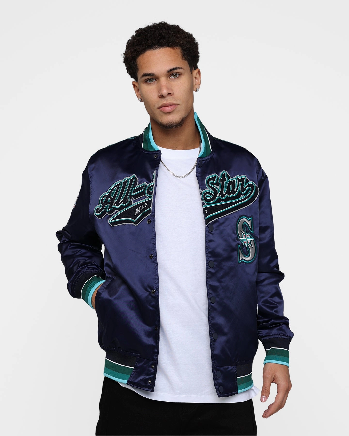Pro Standard MLB All Star Satin Rib Jacket Navy Flexible Shield