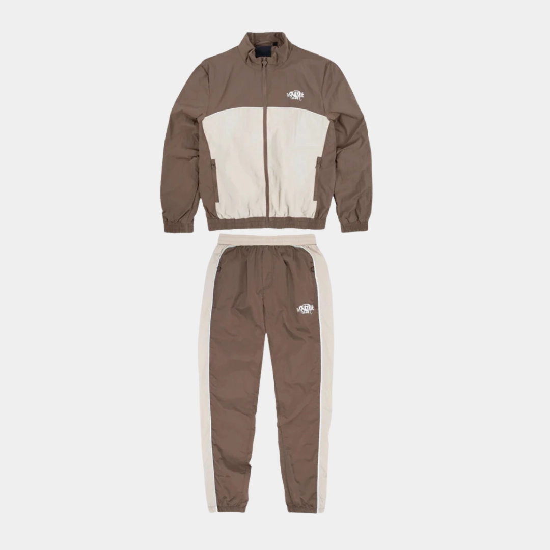cap venue Syna Shell Tracksuit - Brown/White