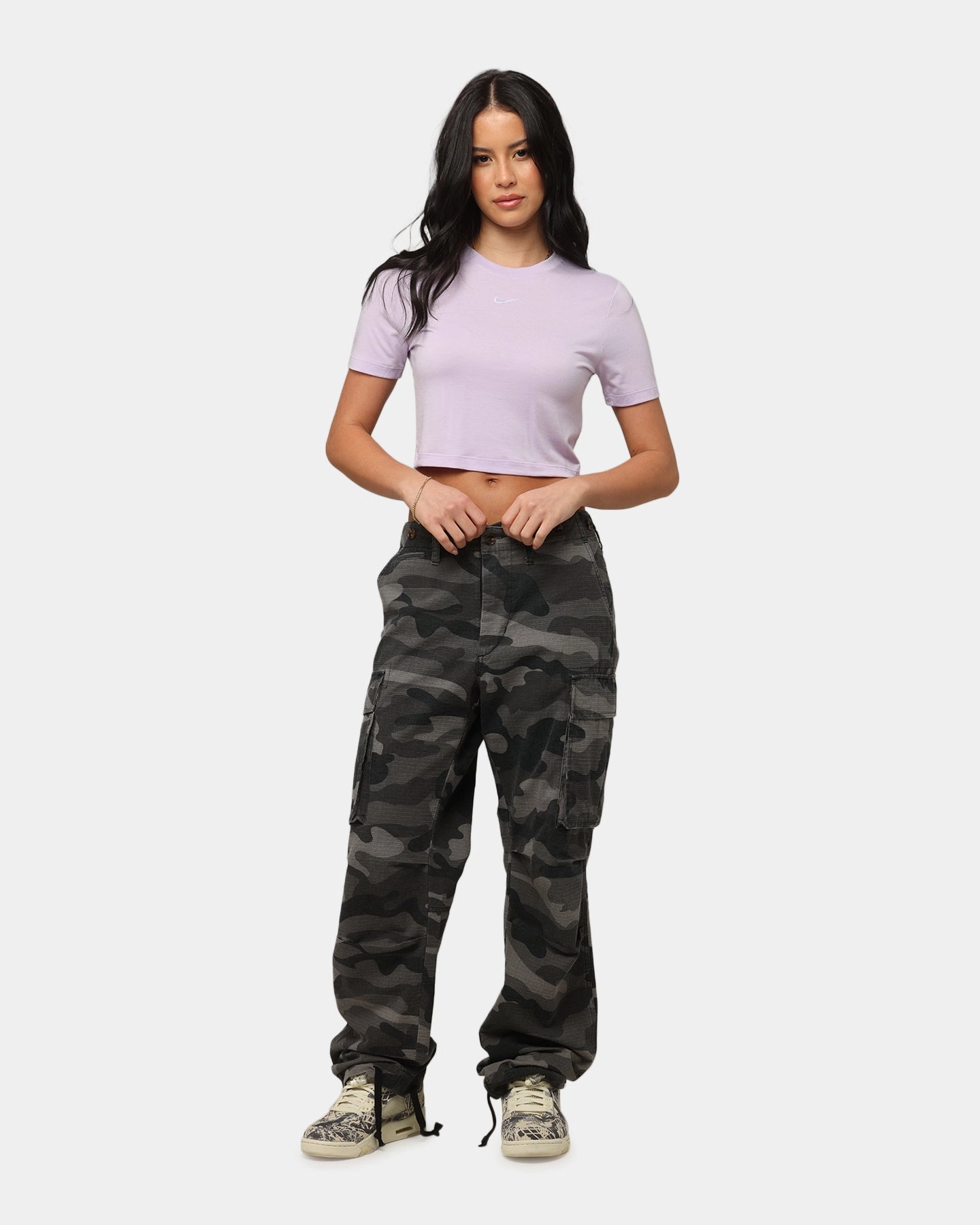 XXIII Torrent Cargo Pant Washed Black Camo Relaxed Look DurablePolyester