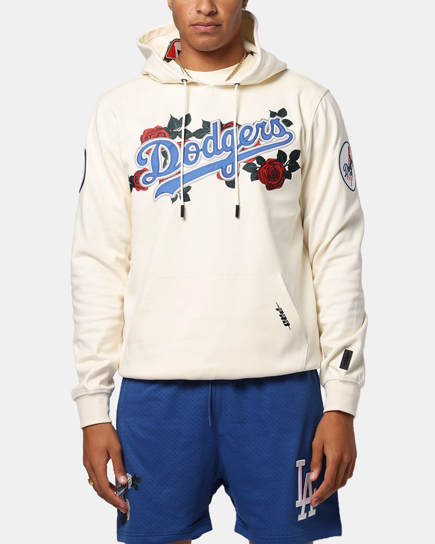 Pro Standard Los Angeles Dodgers Roses Pullover Hoodie Eggshell Cycling wear Leisure Wear