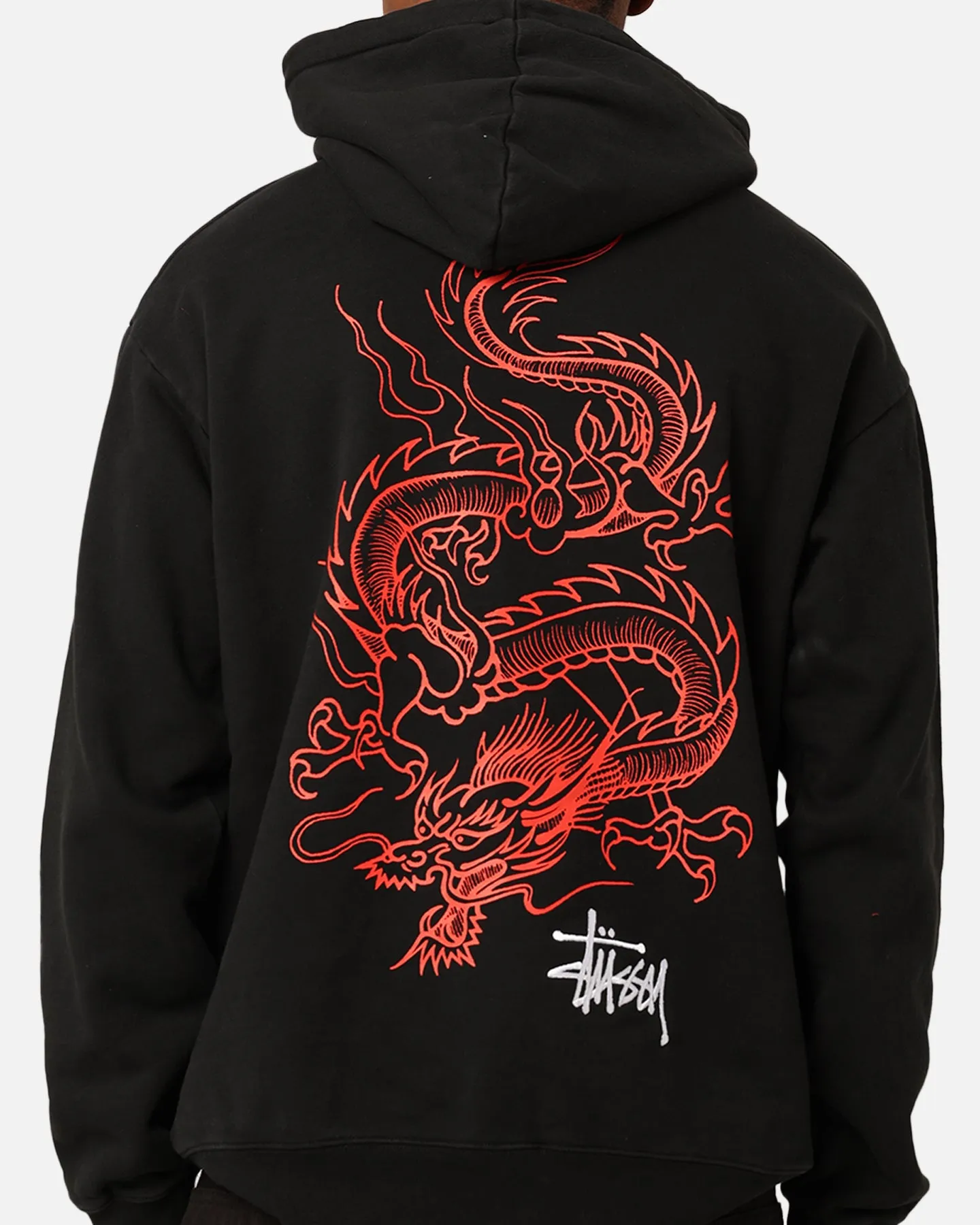 St??ssy Dragon Hoodie Pigment Black Thermal Jacket Declare