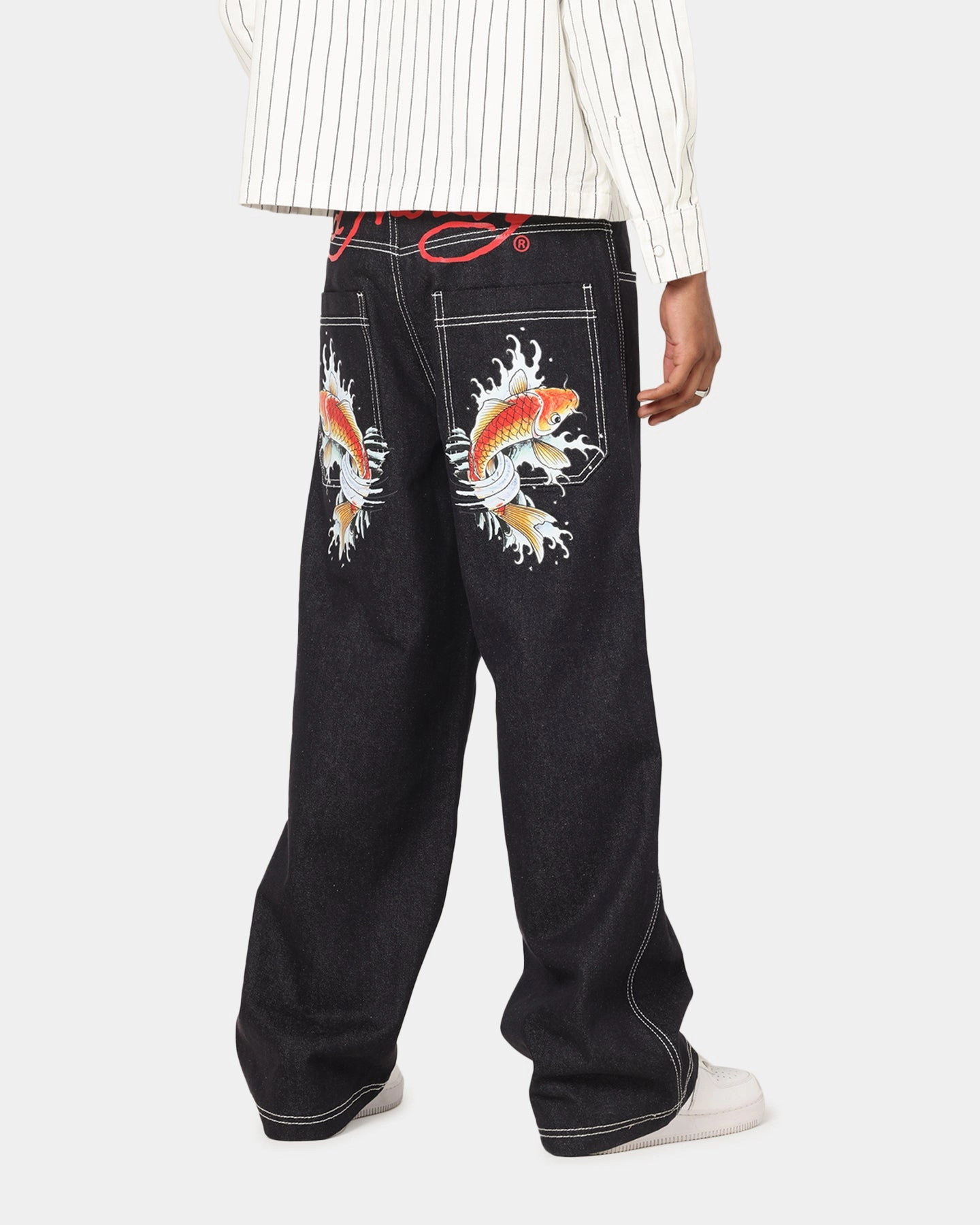 Ed Hardy Koi Jeans Indigo Reinforced Knees