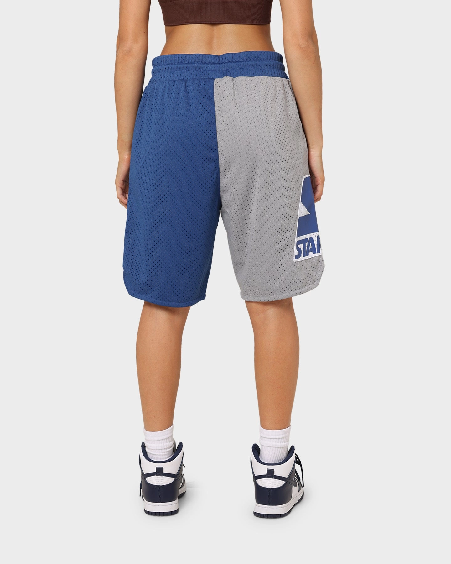 Starter Slider Mesh Shorts Blue/Grey Ergonomic Pattern Cutting