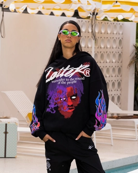 Defy Loiter Live In Direct Vintage Hoodie Black