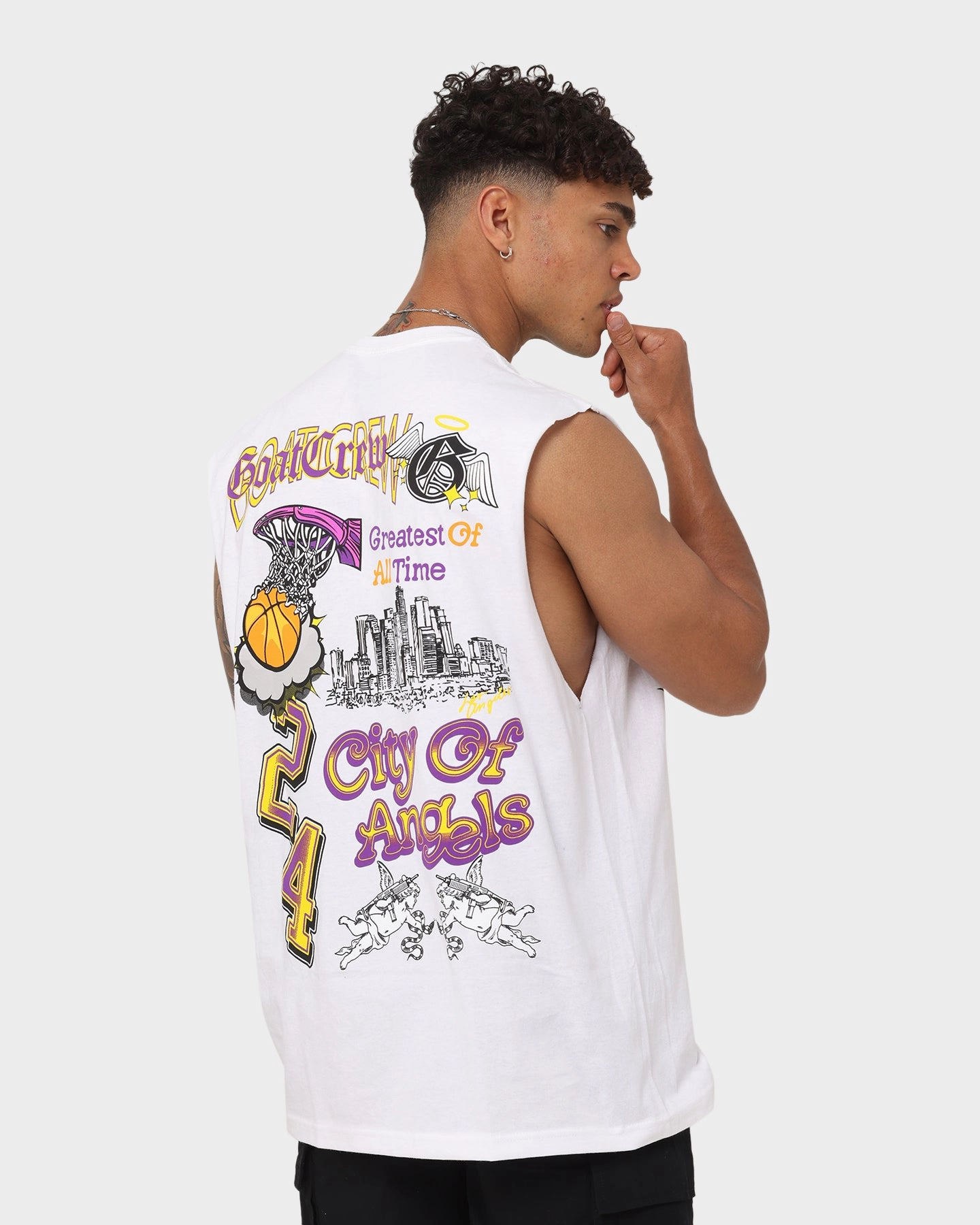 weekday wear Goat Crew City Of Angels Muscle T-Shirt White