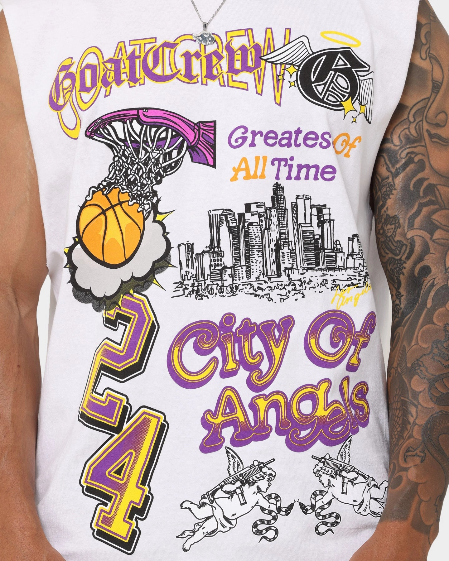 Goat Crew City Of Angels Muscle T-Shirt White Quick Drying