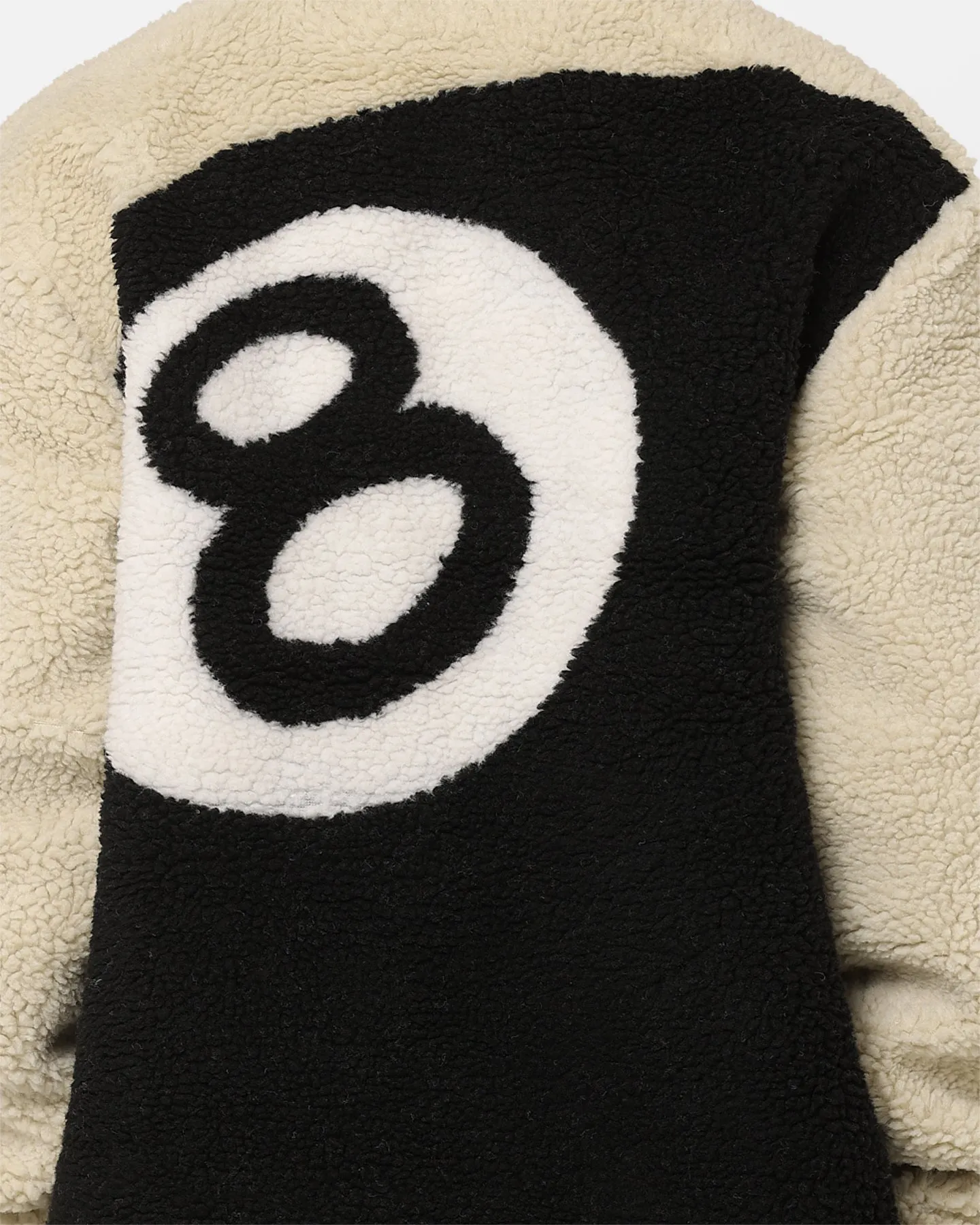 Durable Material Operation Stussy Ball Fleece Reversible Jacket Cream/Black