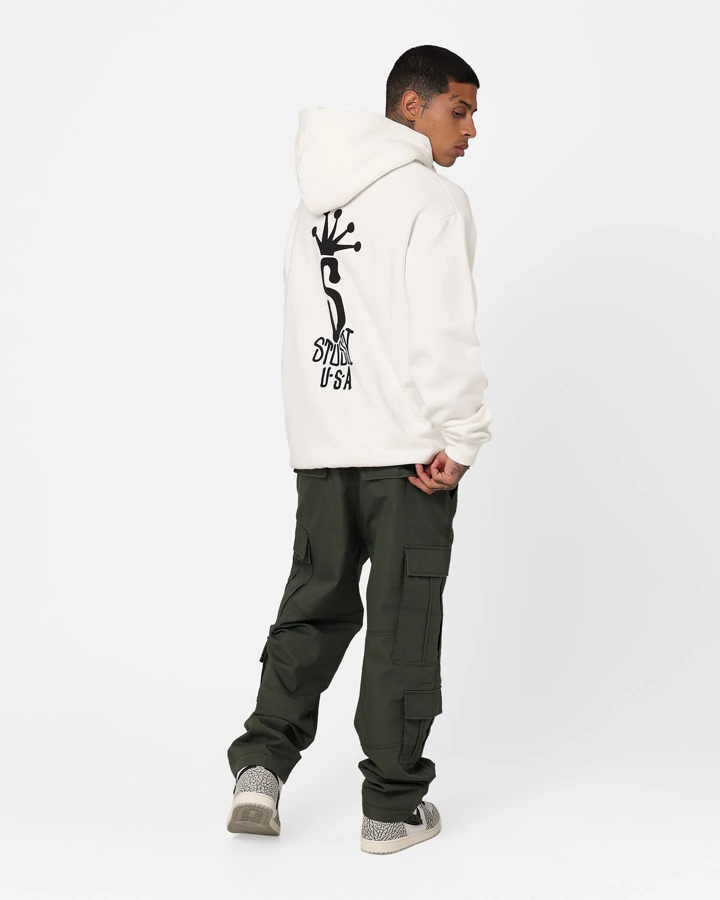 Stussy Big S LCB Hoodie White Thermoregulating Technology