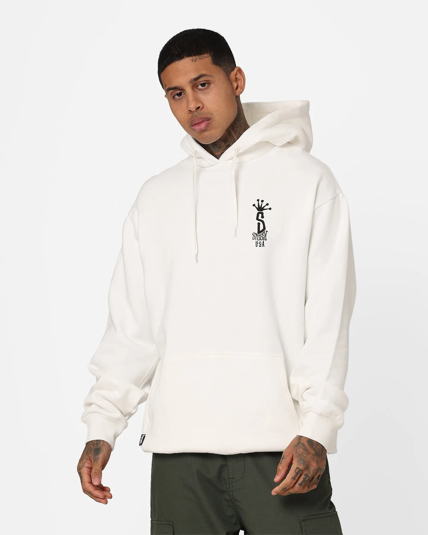Stussy Big S LCB Hoodie White Heat Regulating Technology