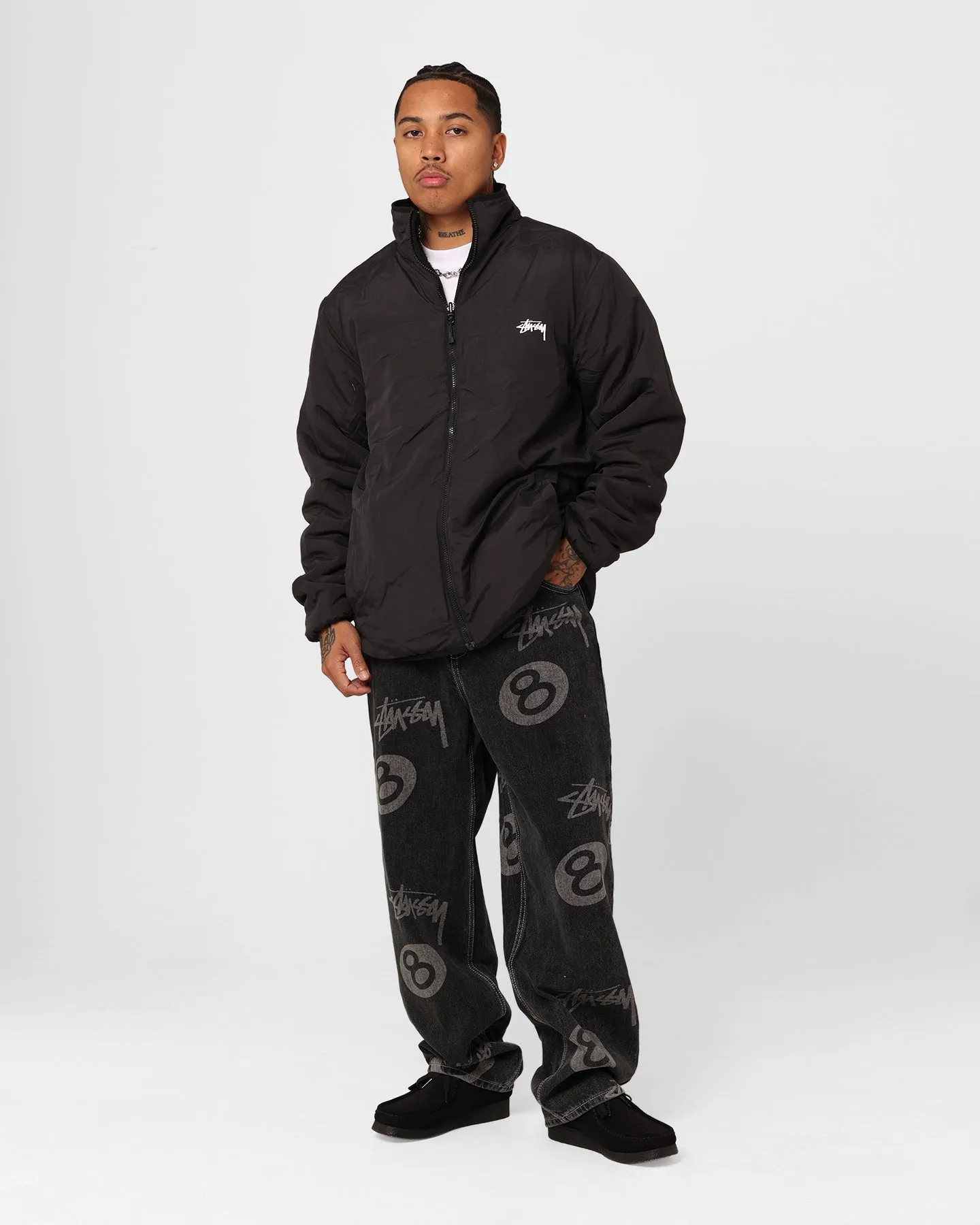 Stussy Dragon Sherpa Jacket Black Sanction
