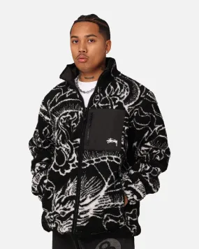 Versatile Layering Stussy Dragon Sherpa Jacket Black