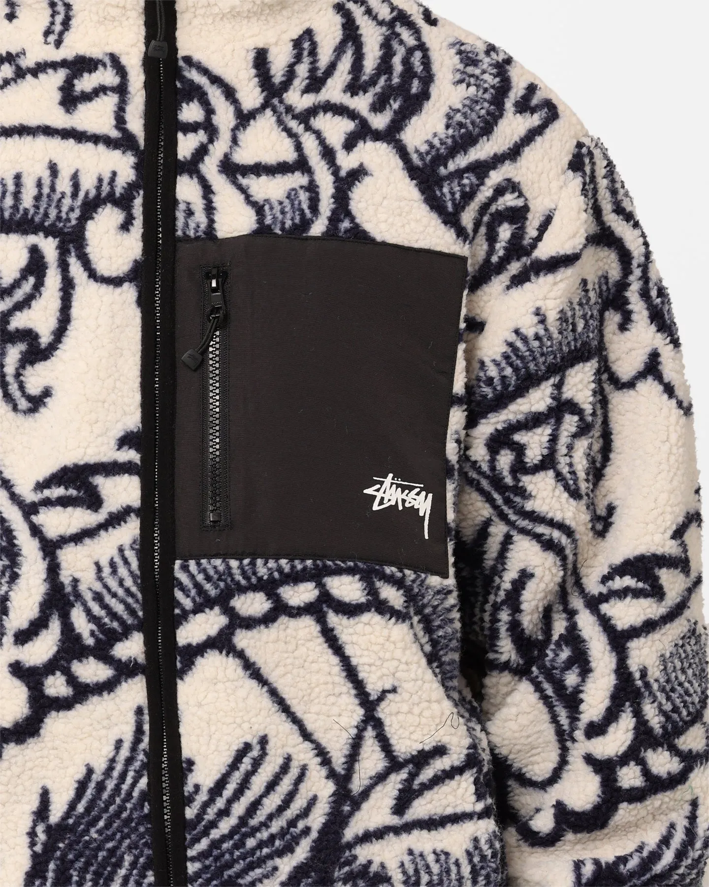 Stussy Dragon Sherpa Jacket Natural Empathy Core Utility