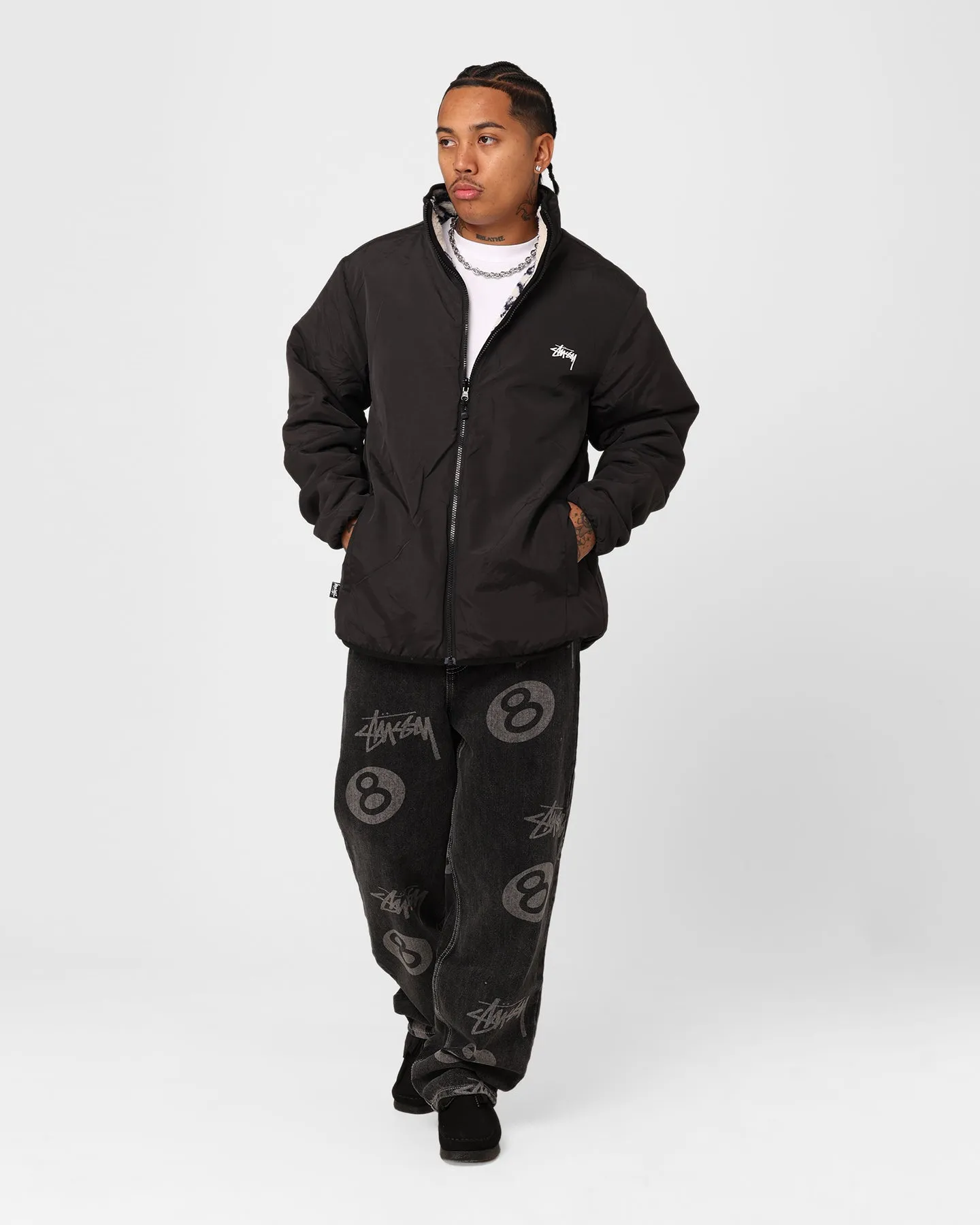 Stussy Dragon Sherpa Jacket Natural ThermalRetention