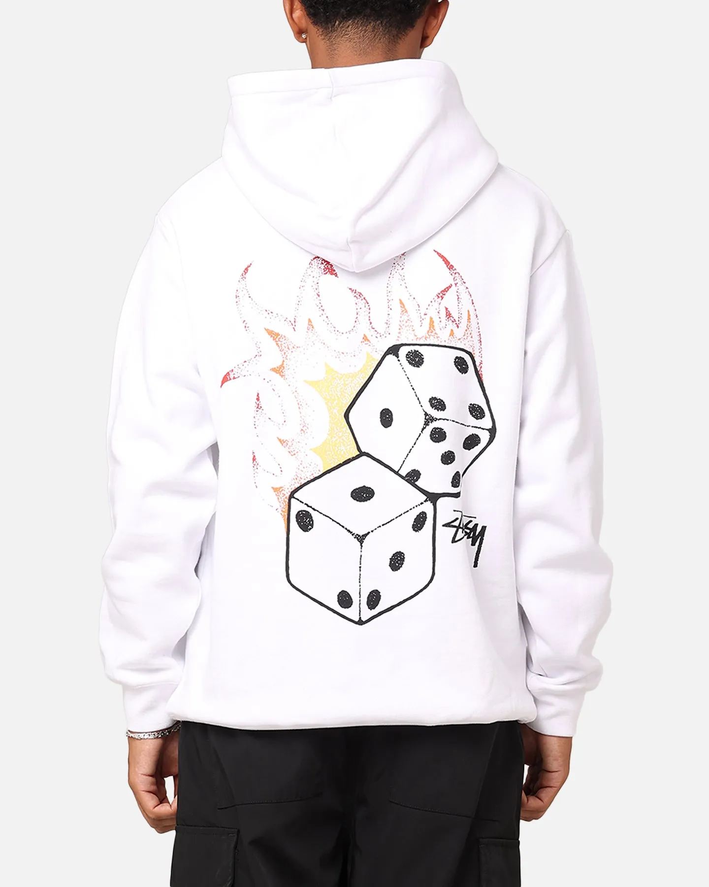 Advantage Surprise Stussy Fire Dice Fleece Hoodie White
