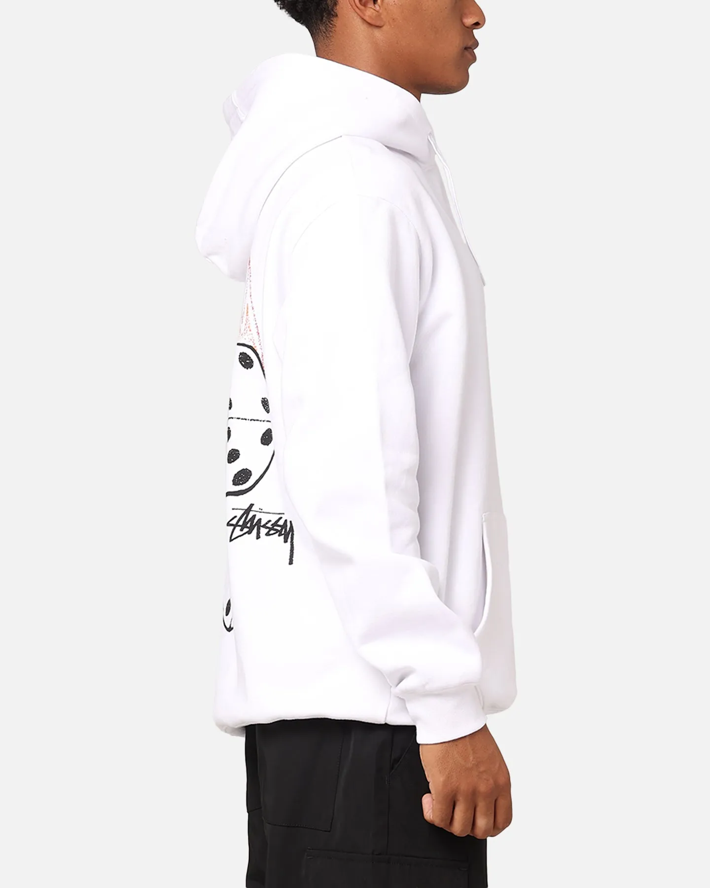 Stussy Fire Dice Fleece Hoodie White suitable for outdoor adventures Urban