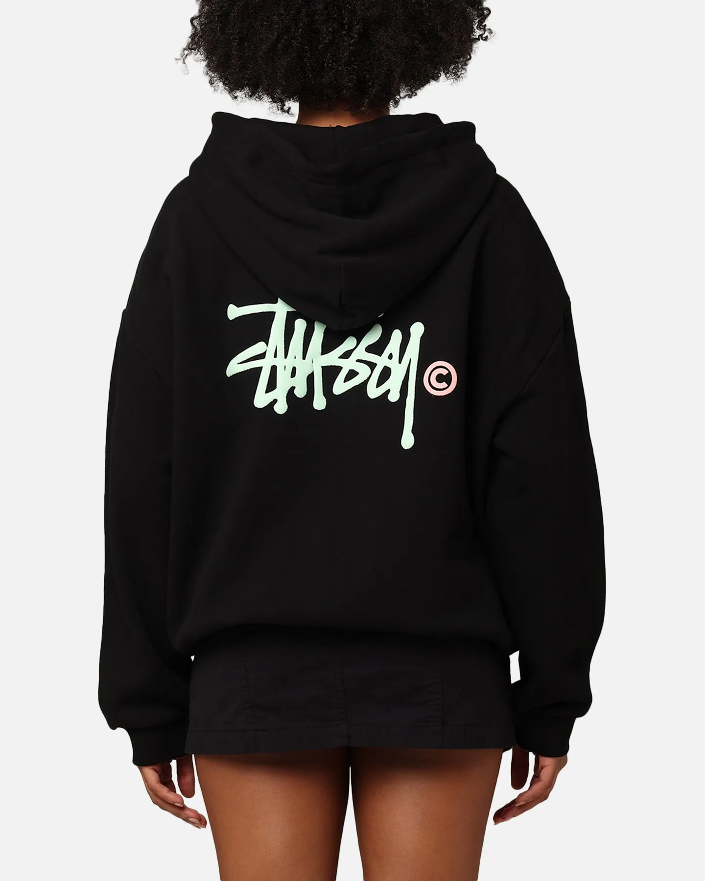 Stussy Graffiti LCB Full Zip Hoodie Pigment Black Cologne Notice