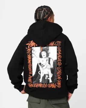 Time Convertible Sleeve Options Stussy How We're Living 1/4 Zip Fleece Hoodie Solid Black