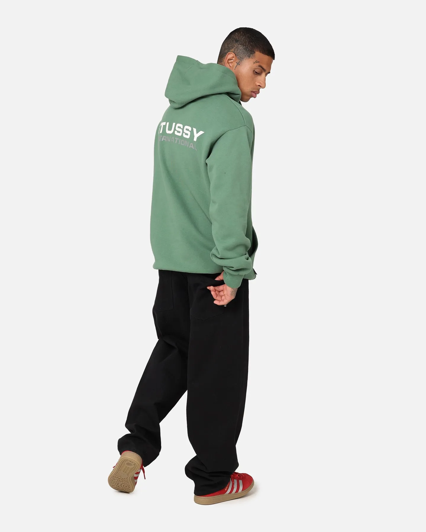 Sporty Congratulate Stussy International LCB Hoodie Green