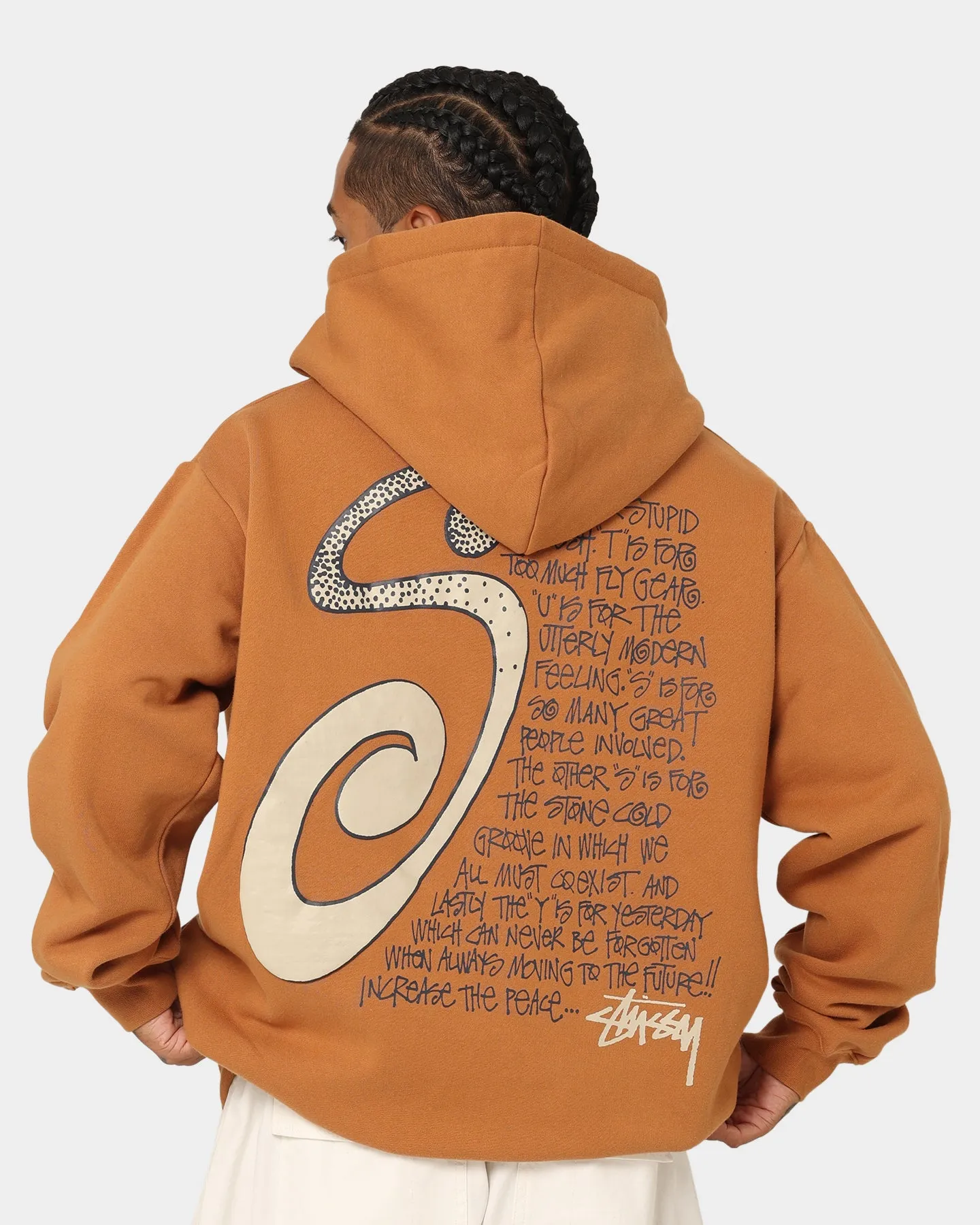 Stussy S IS Hoodie Almond Unique Piece Bracelet