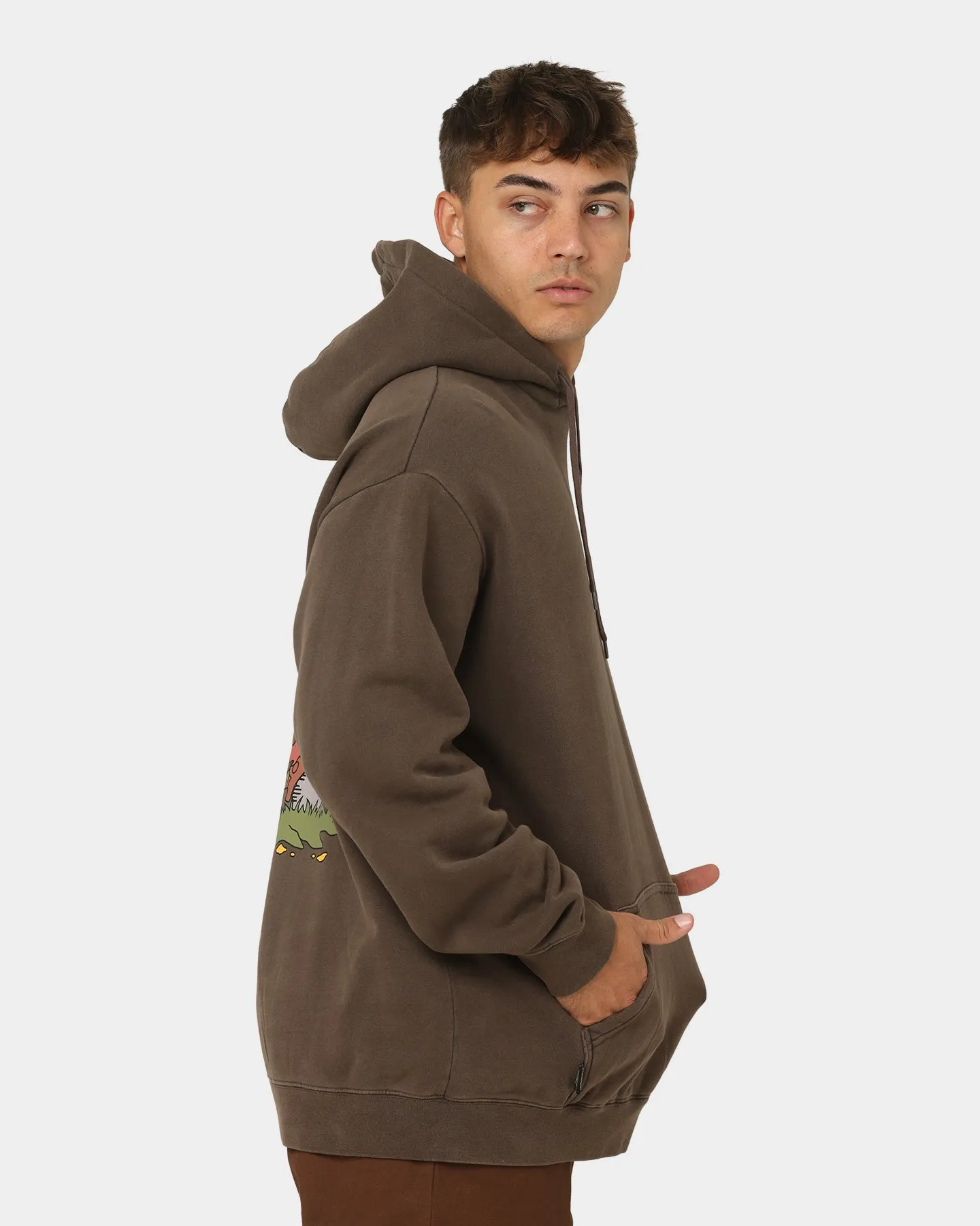 All-Purpose Jacket Leather Stussy Something's Cooking Hoodie Brown Pigment