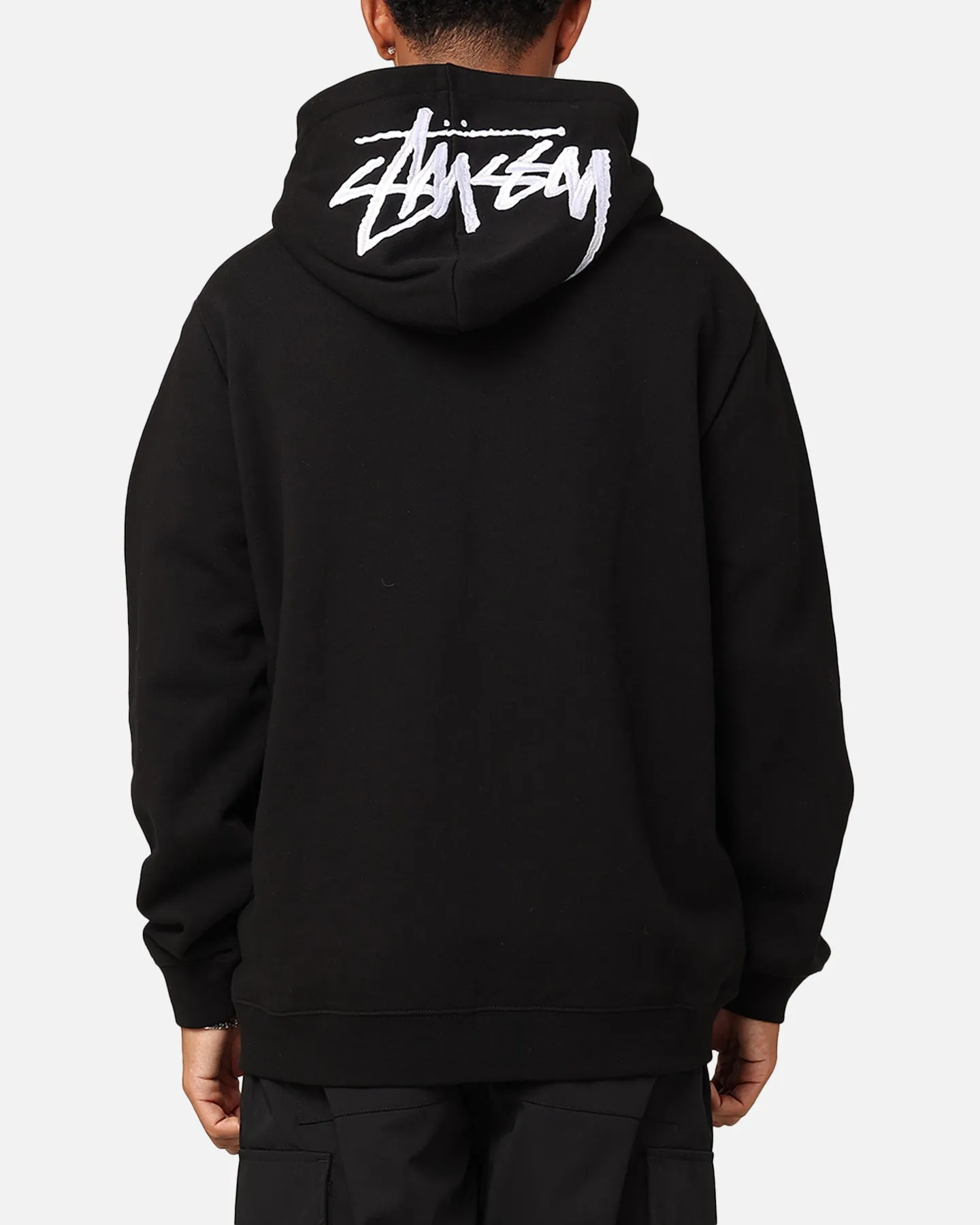 Cravat Casual Comfort Stussy Stock Embroidery Full Zip Hoodie Black