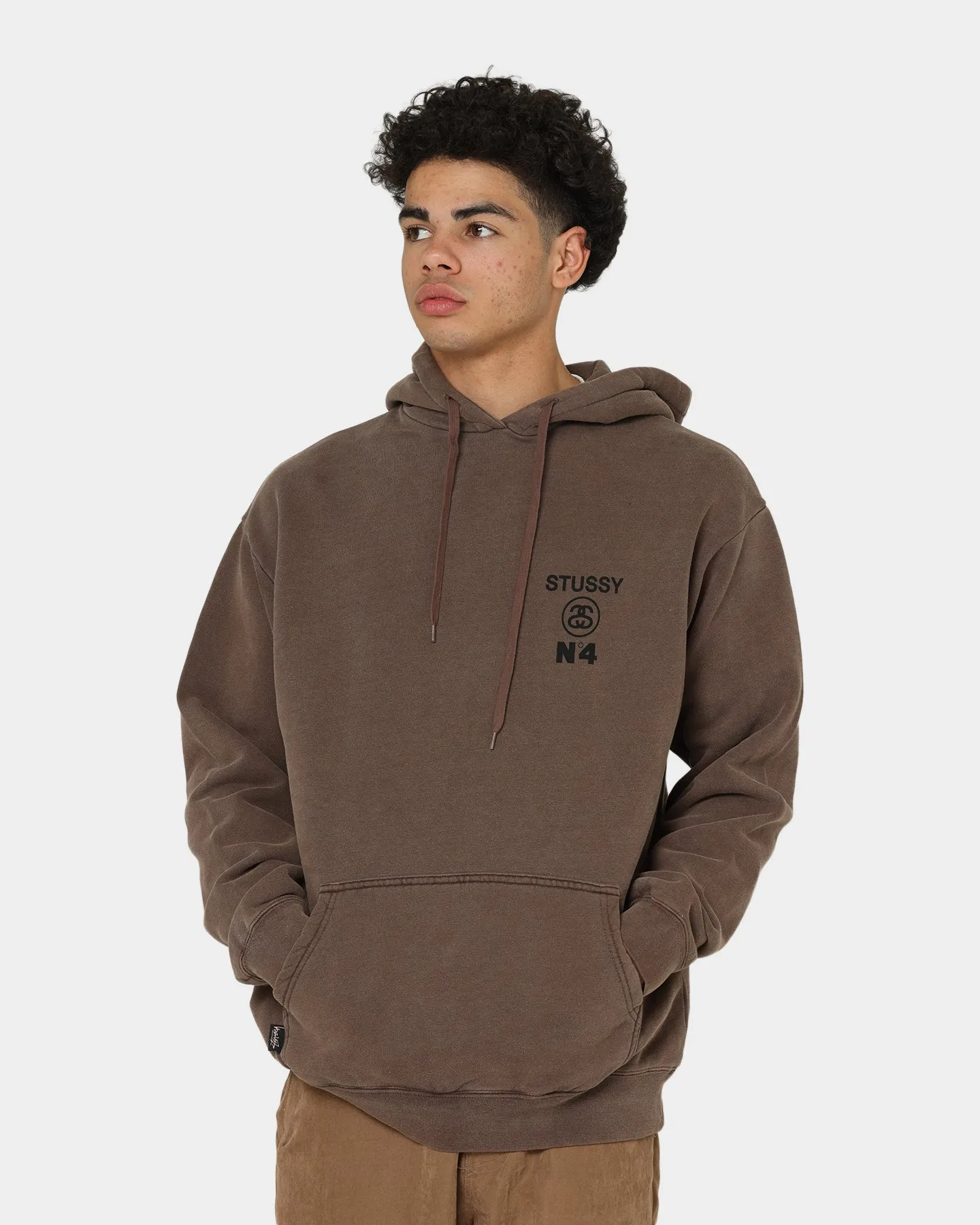 Stussy Stussy No.4 Hoodie Pigment Iron Active Movement Eco Friendly Certified