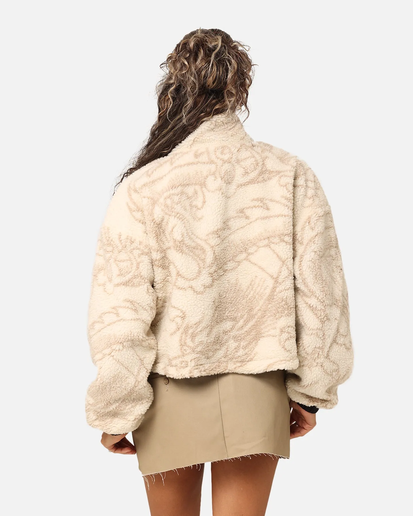 Temperature Regulating Stussy Women's Dragon Reversible Work Jacket Taupe