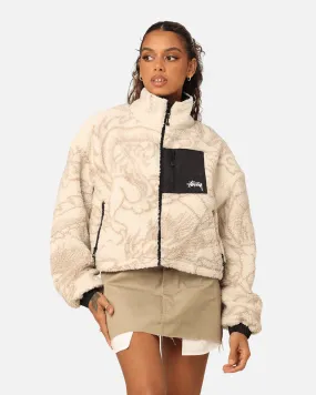 brand - new Loose Stussy Women's Dragon Reversible Work Jacket Taupe