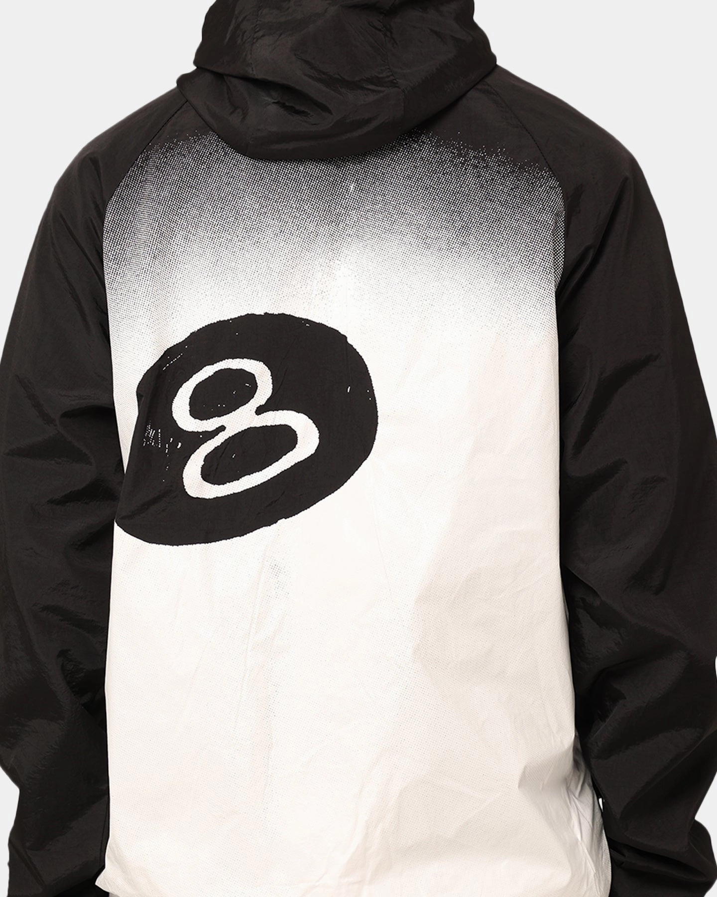 SeamSealed Construction Unwind Stussy 8 Ball Fade Spray Jacket Black