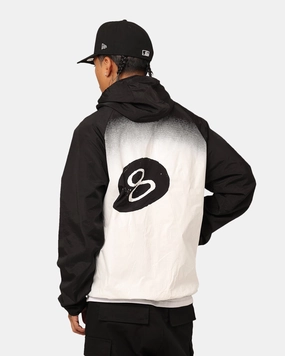 Ergonomic Shoulder Design Flexible Quilted Panels Stussy 8 Ball Fade Spray Jacket Black