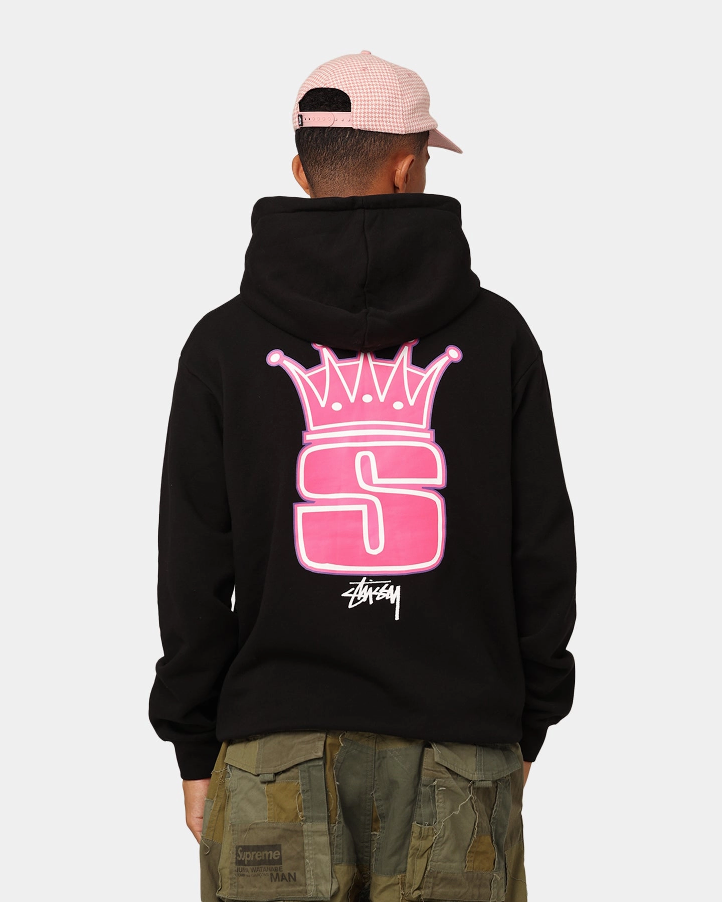 Easy Protection Stussy Crown Fleeced Hoodie Black