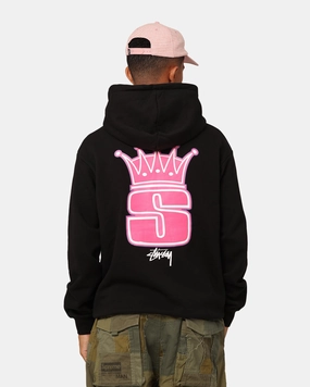 Easy Protection Stussy Crown Fleeced Hoodie Black