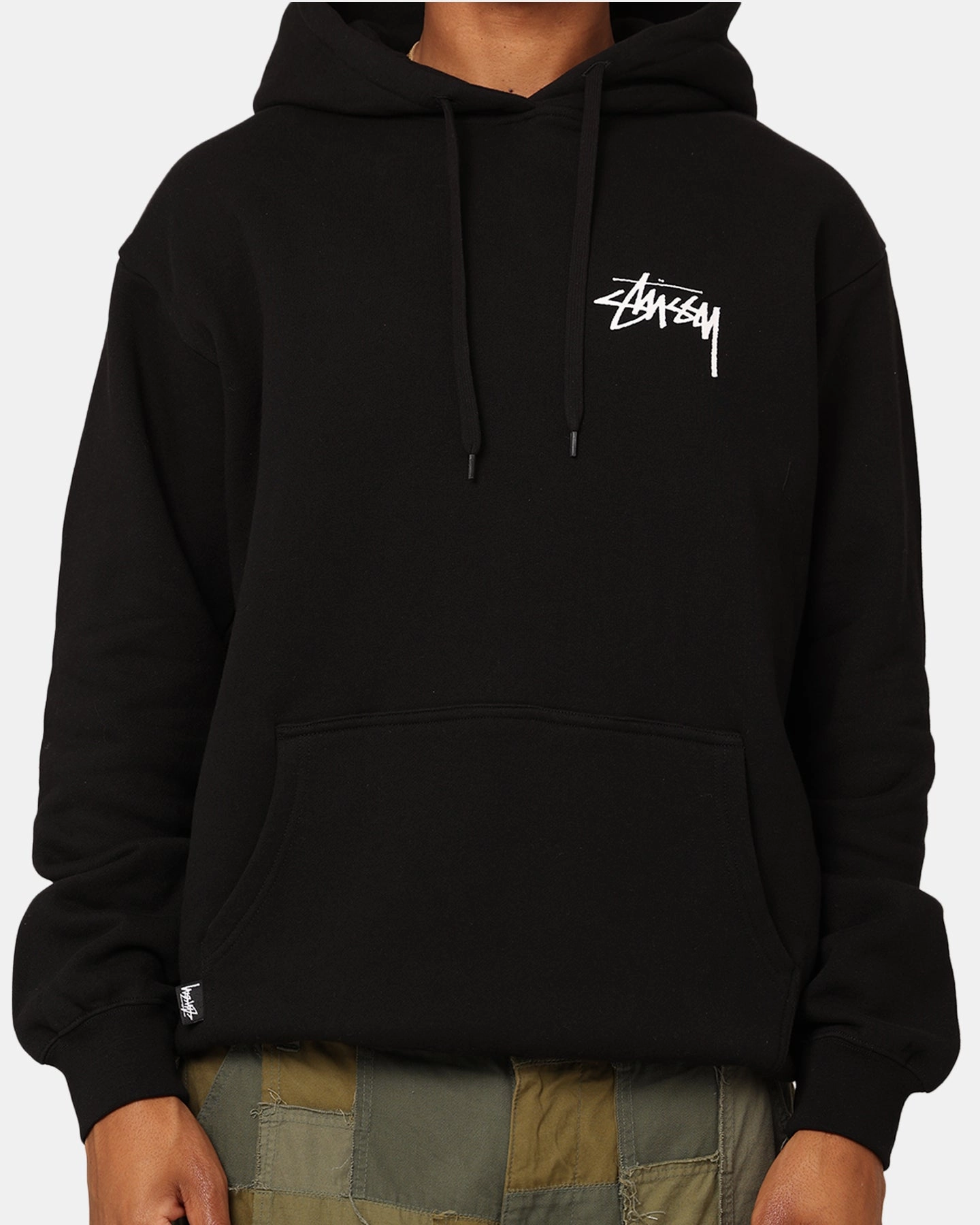 runner Stussy Crown Fleeced Hoodie Black